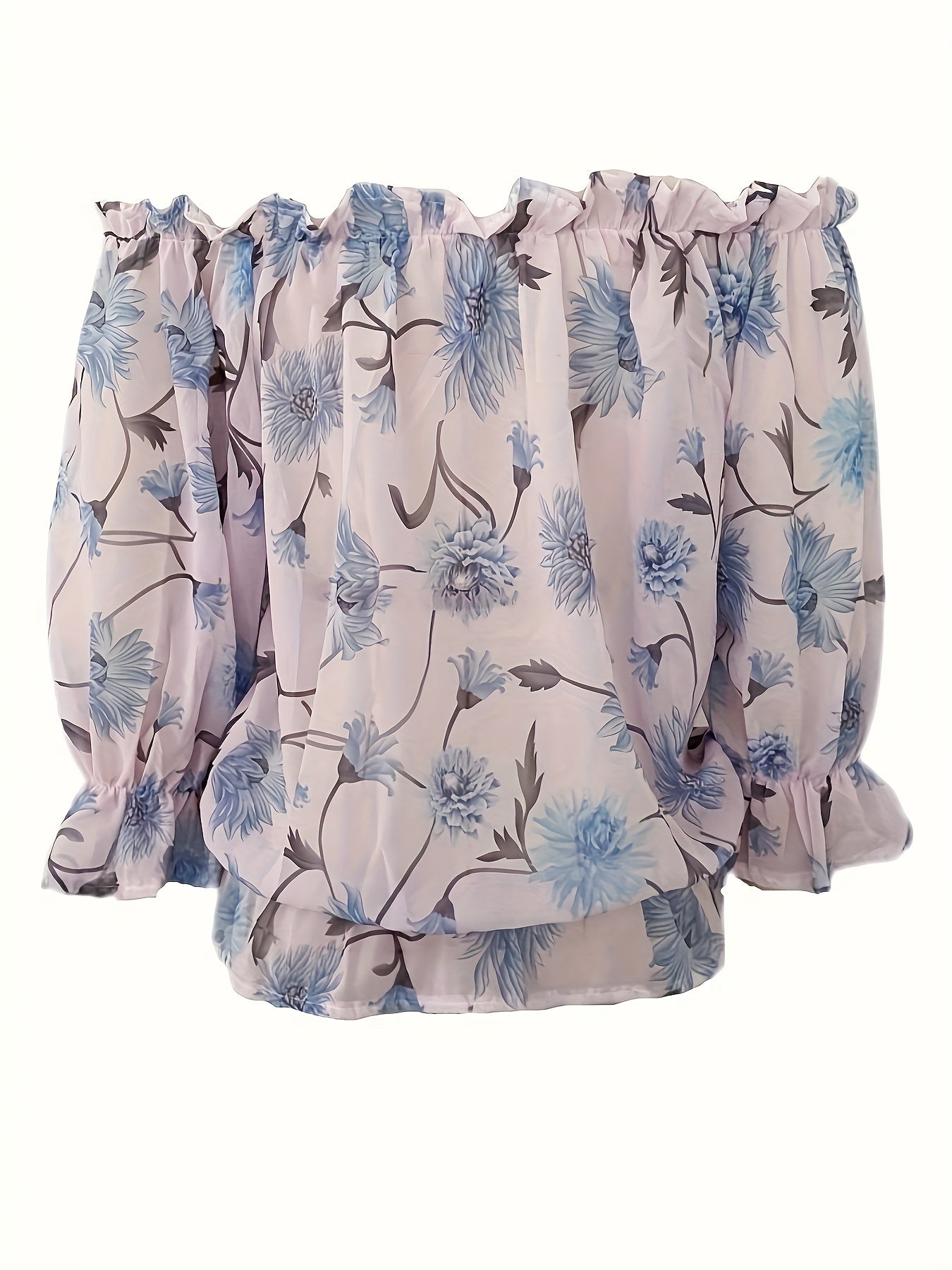 Off-shoulder floral blouse for women