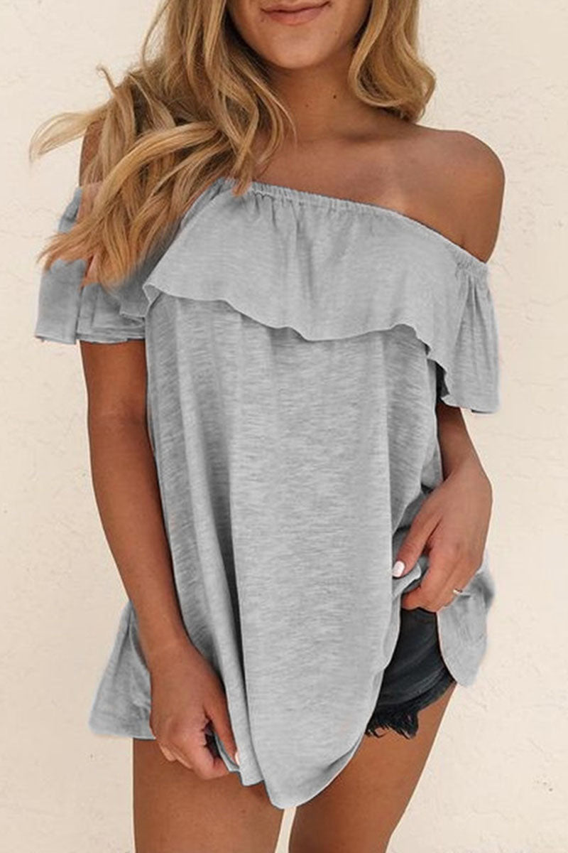 Women's fashion off-shoulder shirt