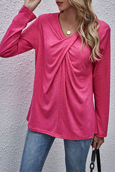 Women's long sleeve top with casual v-neckline