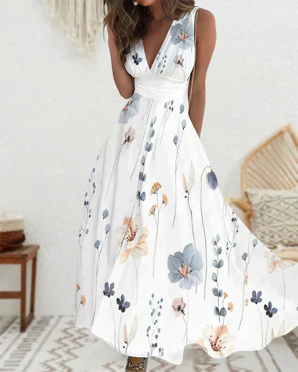 Sleeveless Floral Dress | Elegant Garden Style