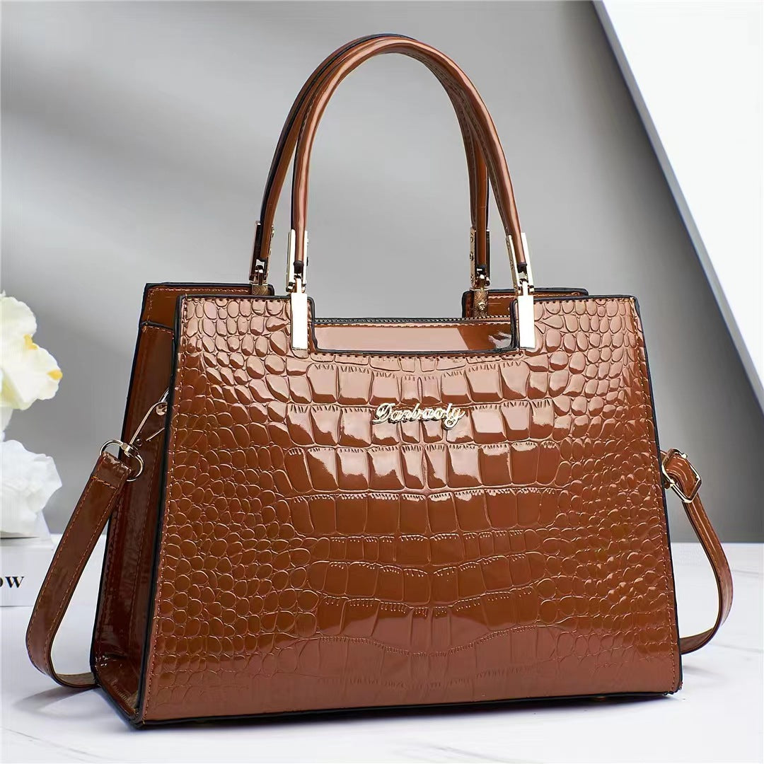 Glossy Crocodile Handbag | Stylish and Versatile Design