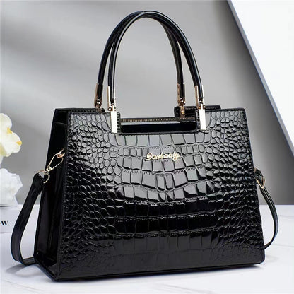 Glossy Crocodile Handbag | Stylish and Versatile Design