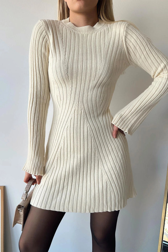 Long-Sleeved Mini Dress | Azalea Ribbed Pattern