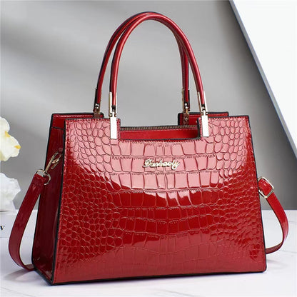 Glossy Crocodile Handbag | Stylish and Versatile Design