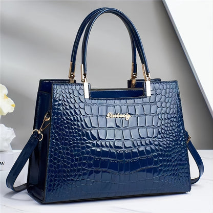 Glossy Crocodile Handbag | Stylish and Versatile Design