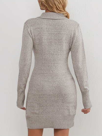 Buttoned-wrap bodycon sweater dress