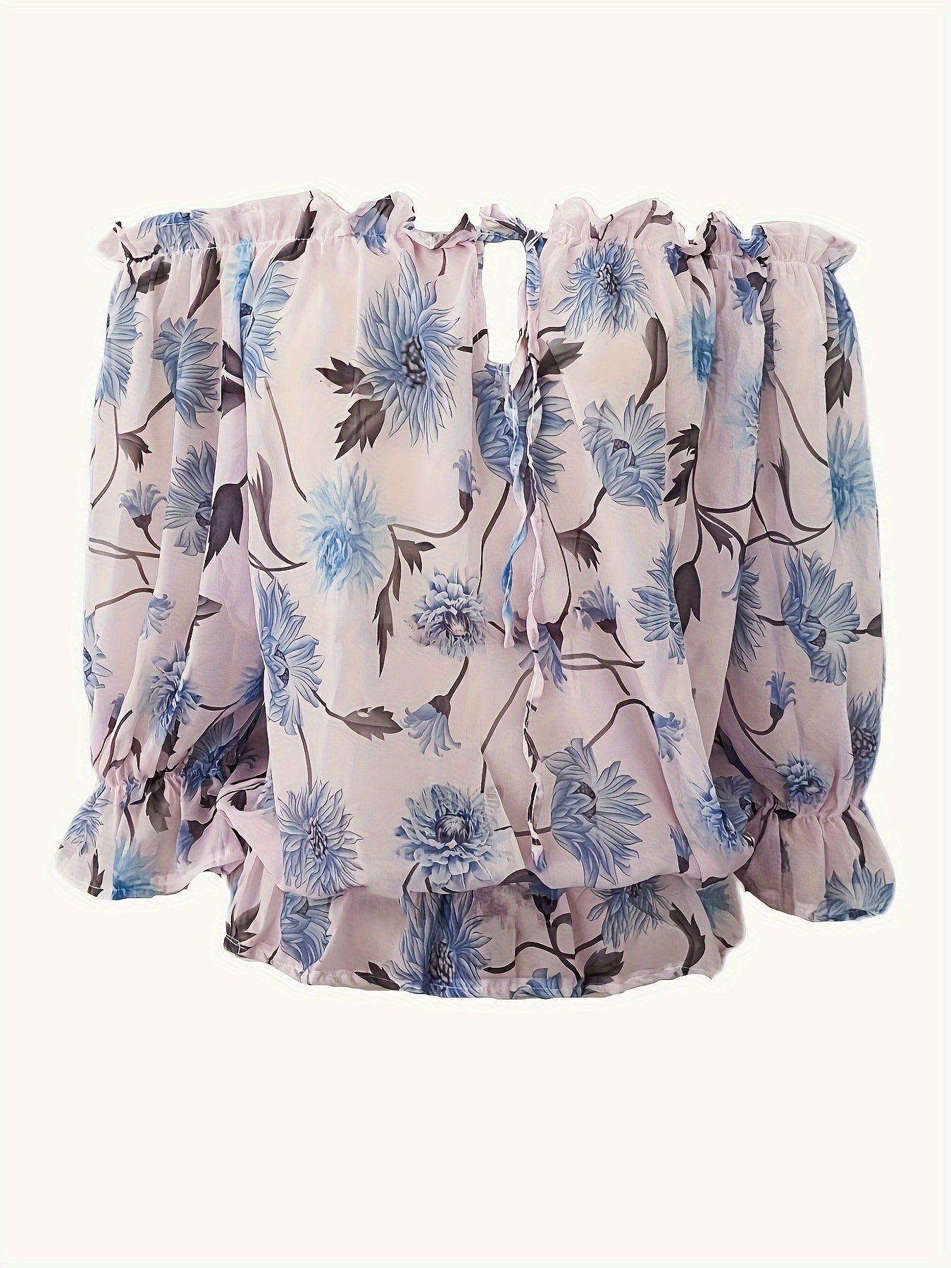 Off-shoulder floral blouse for women