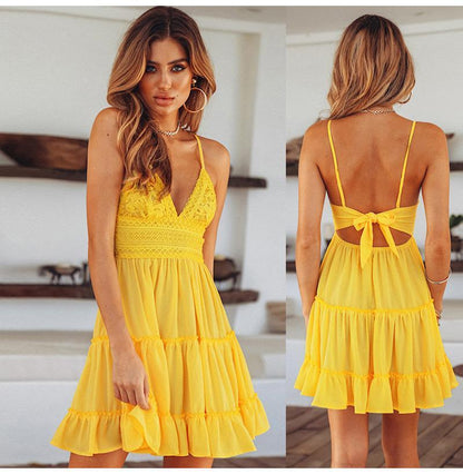 Lace Backless Summer Dress | Comfortable Beach Fit