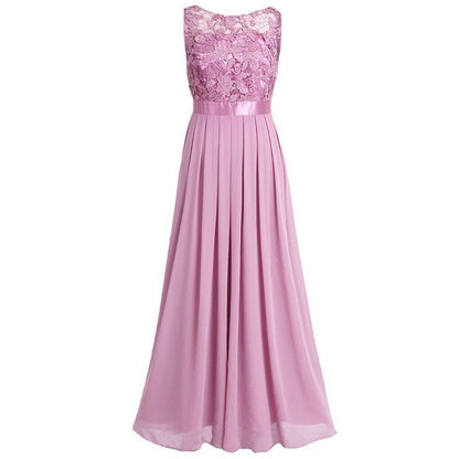 Dainty Pastel Chiffon Gown with Lace Detail