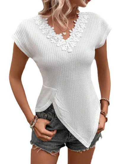 Elegant v-neck shirt top for women