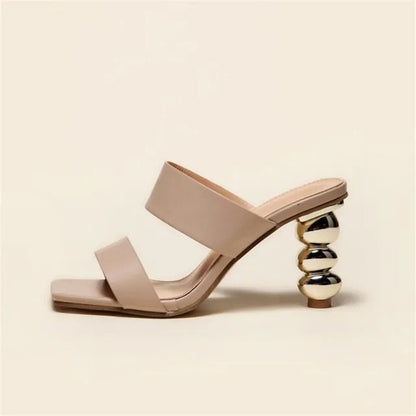 Isla Couture - Elegant sandals with heel and square toe