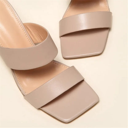 Isla Couture - Elegant sandals with heel and square toe