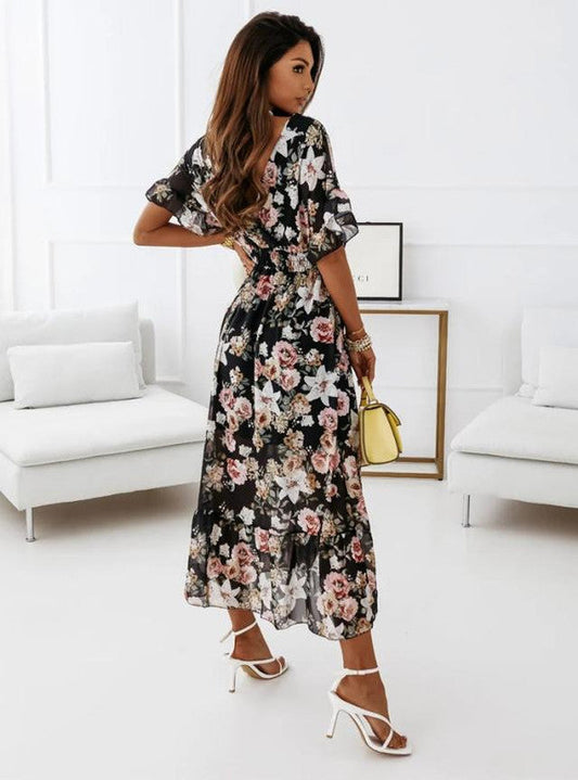 V-neck Floral Midi Dress | Chic Summer Style