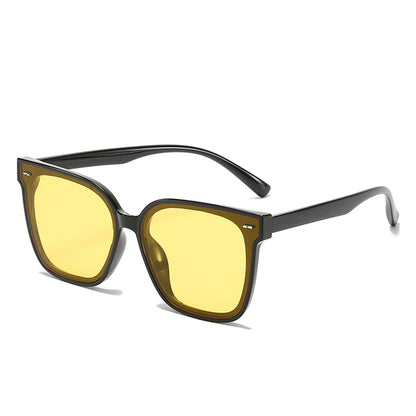 Retro Classic Oversized Square Rivets Cat Eye Women Sunglasses