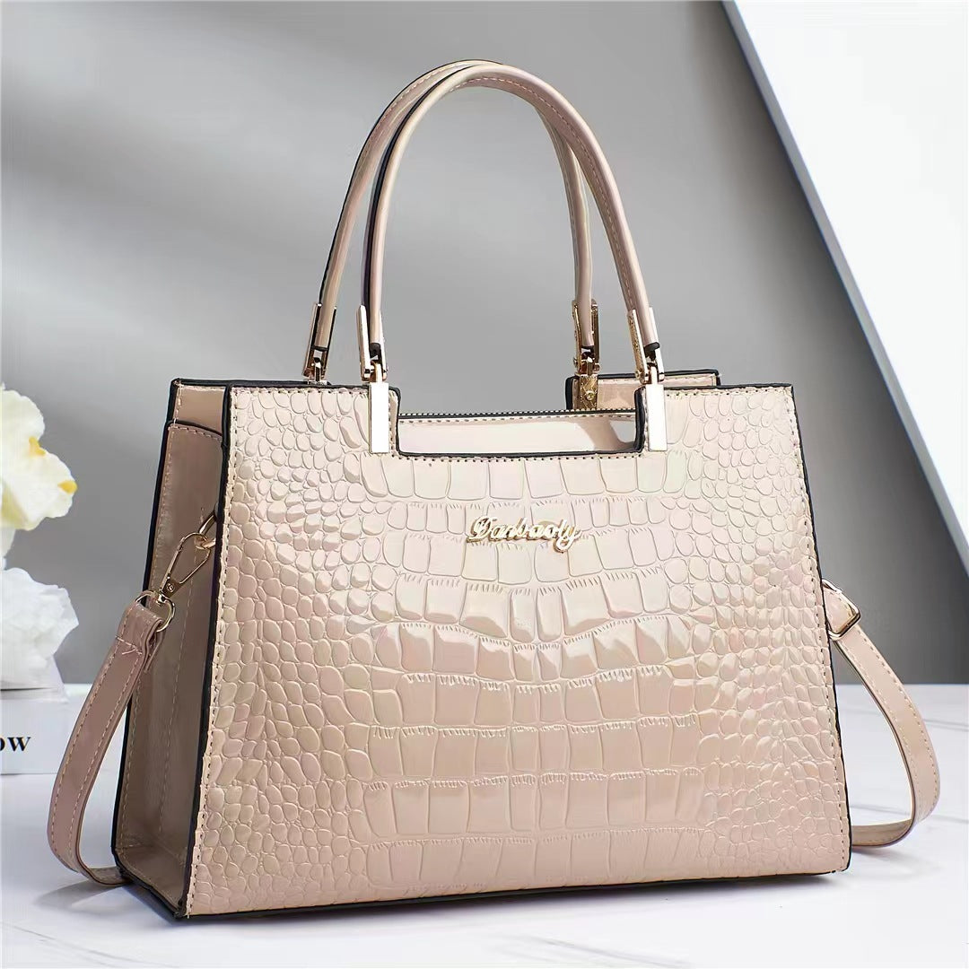 Glossy Crocodile Handbag | Stylish and Versatile Design