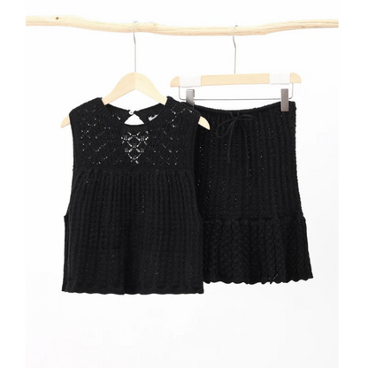 Stylish Cotton Crochet Two-Piece Set for Women